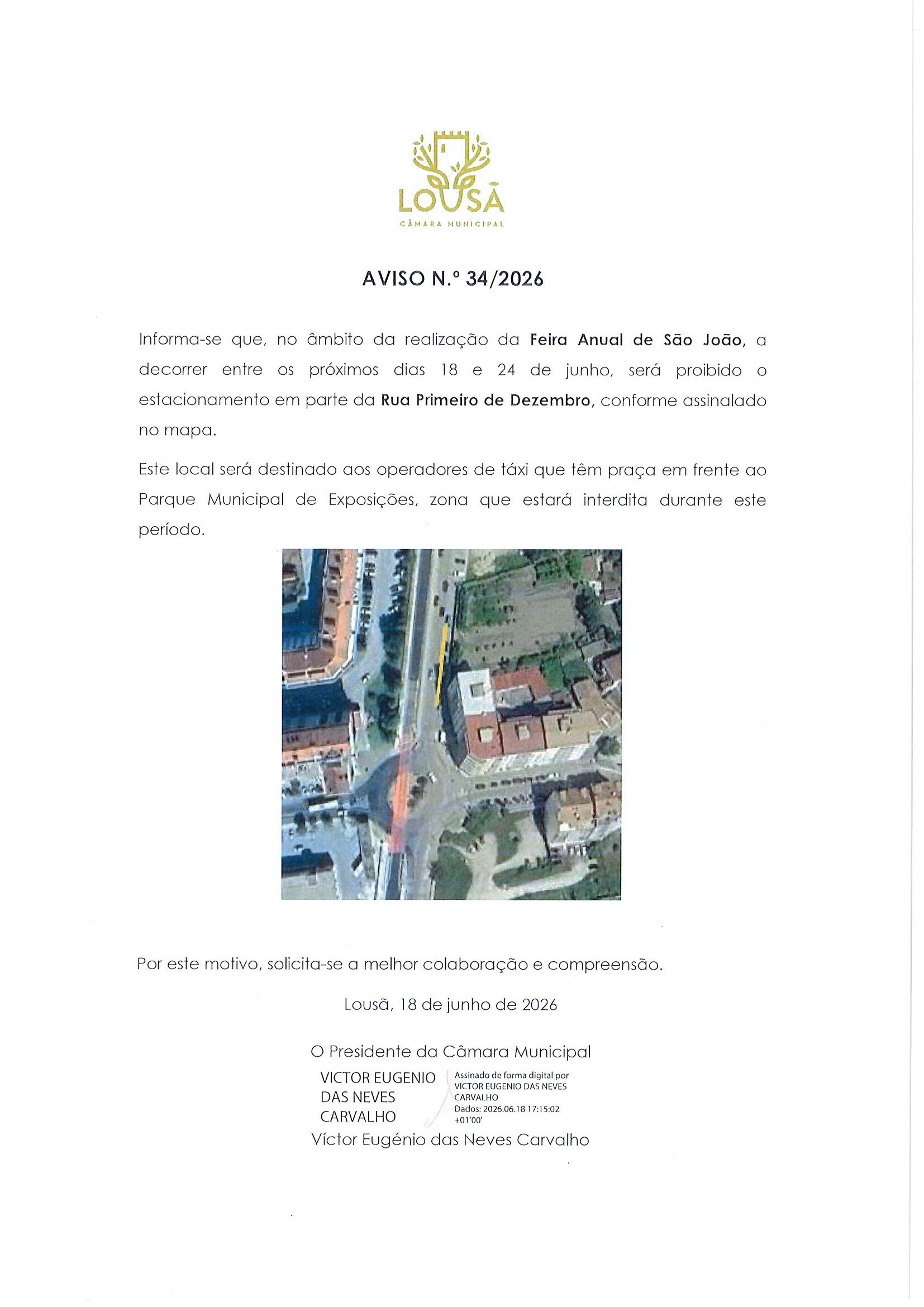 34_0001-rotated Aviso n.º 34/2026 - Proibição de estacionamento em parte da Rua Primeiro de Dezembro de 18/06/2026 a 24/06/2026